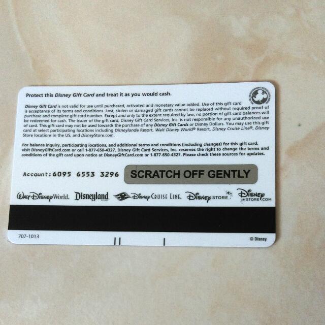 Bn Original Disney Gift Cards Entertainment On Carousell