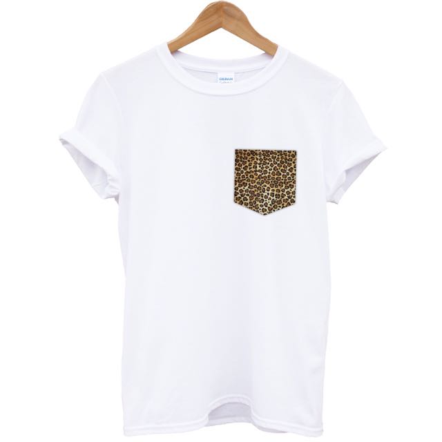 Leopard Print Pocket Unisex T-shirt 