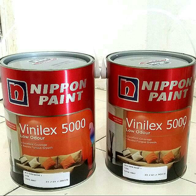5L Nippon Paint Vinilex 5000 color Cool Mint 1156, Furniture & Home
