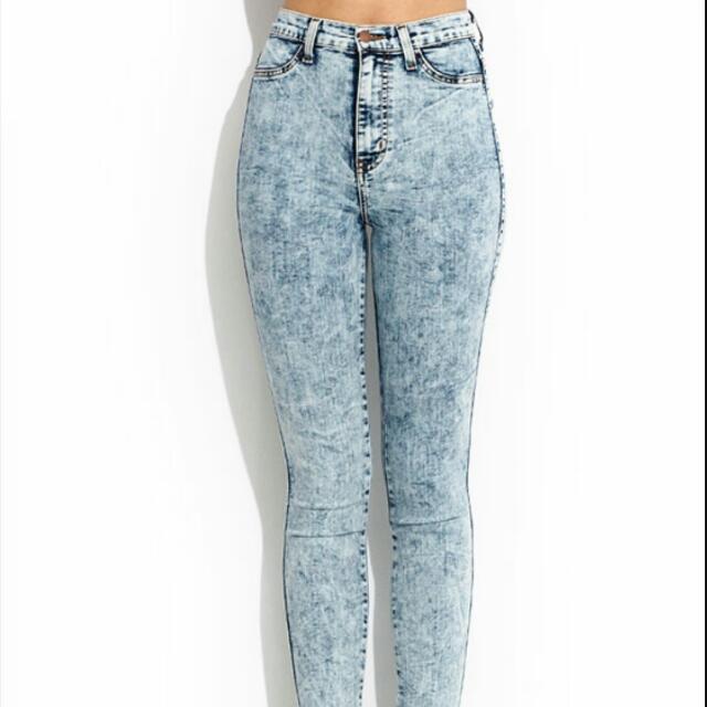 High waisted acid wash jeans Clearance