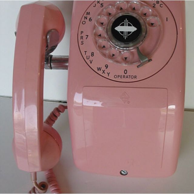 Pink Vintage Wall Rotary Dial Telephone Vintage Collectibles On