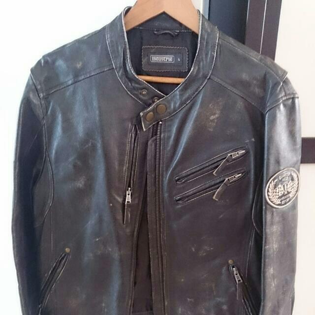 Industrie mens leather jacket clearance