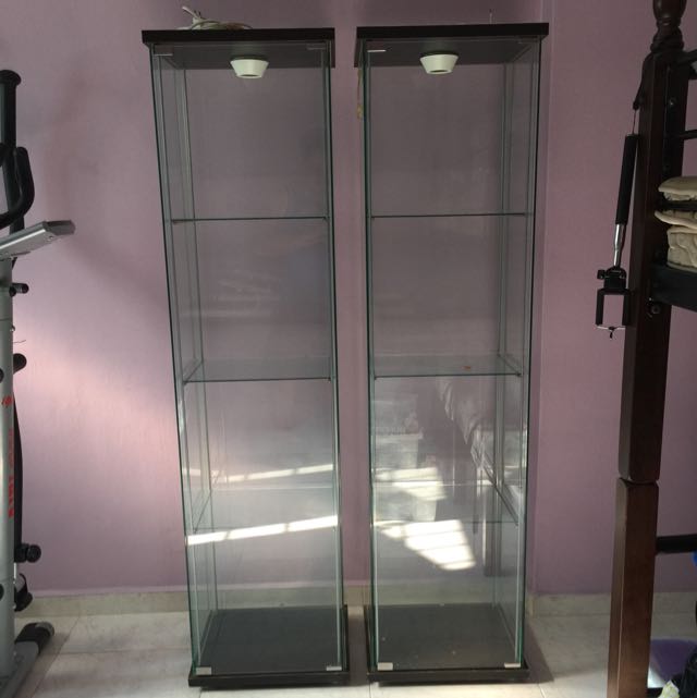 Reserved 2 Detolf Display Cabinet With Light Furniture On Carousell