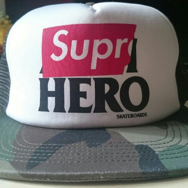 Supreme x ANTIHERO Camo Trucker Hat 