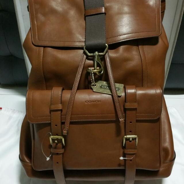 coach leather bleecker backpack