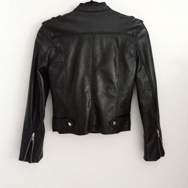 H M Faux Leather Biker Jacket Pending Women S Fashion On Carou