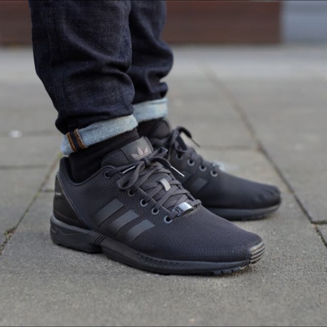adidas zx flux triple black and gold