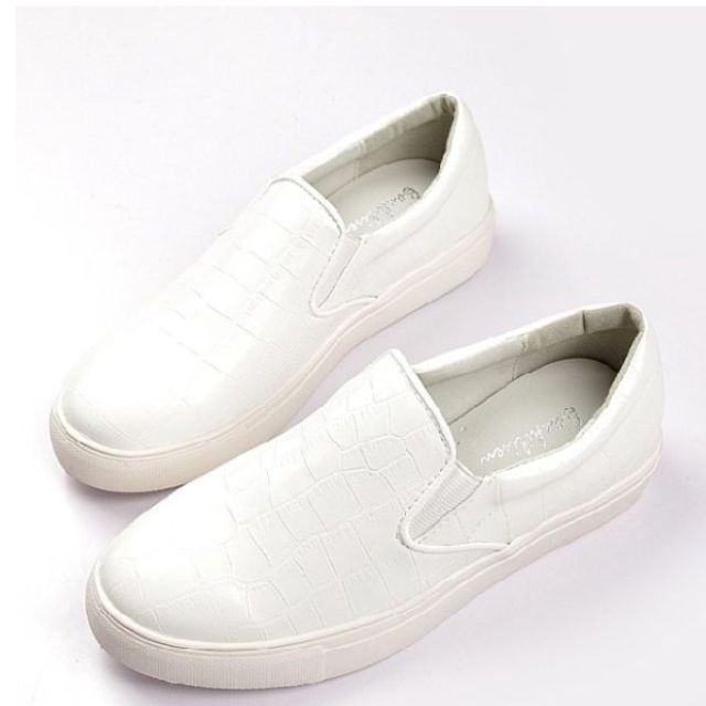 White new arrivals snakeskin loafers