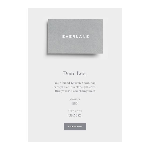 Everlane Usd 50 Gift Card Digital Luxury On Carousell