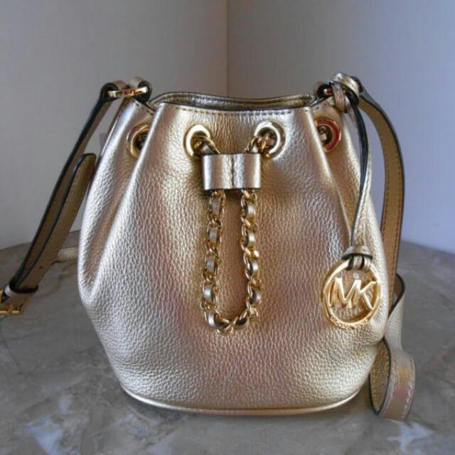 Michael Kors Small Frankie Metallic Leather Crossbody