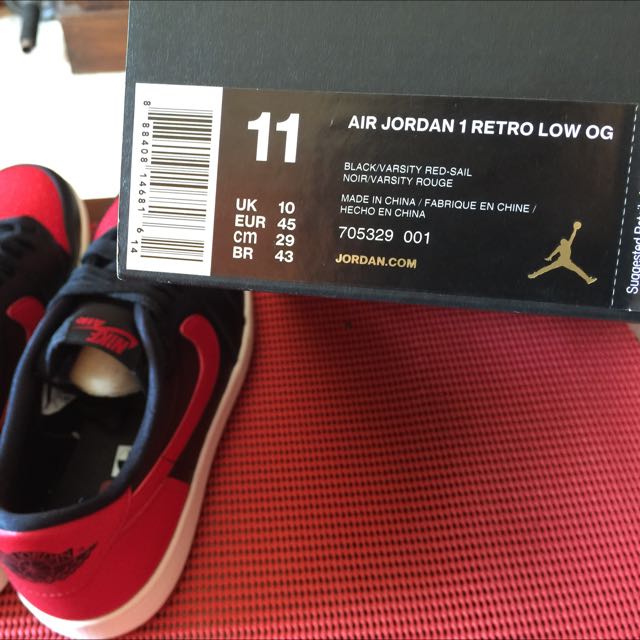 Jordan 1 Breds Low OG (Remastered), Men's Fashion, Footwear, Sneakers