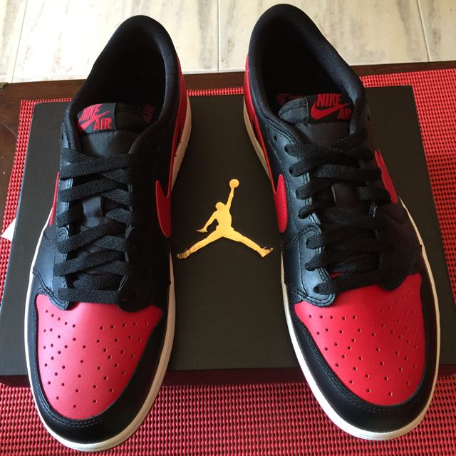 Jordan 1 Breds Low OG (Remastered), Men's Fashion, Footwear, Sneakers