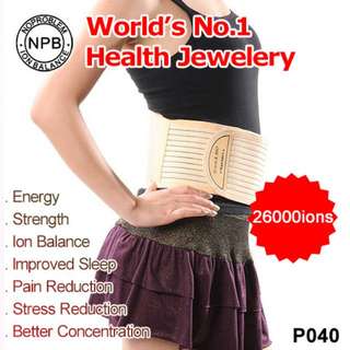 Noproblem Ion Balance Germanium Tourmaline Power Energy 26,000 Anions Health Sport Waist Belt (★ Used mainly in Lower Back / Spinal Pain Relief / Sports injury. Promotes Blood Circulation. ★)