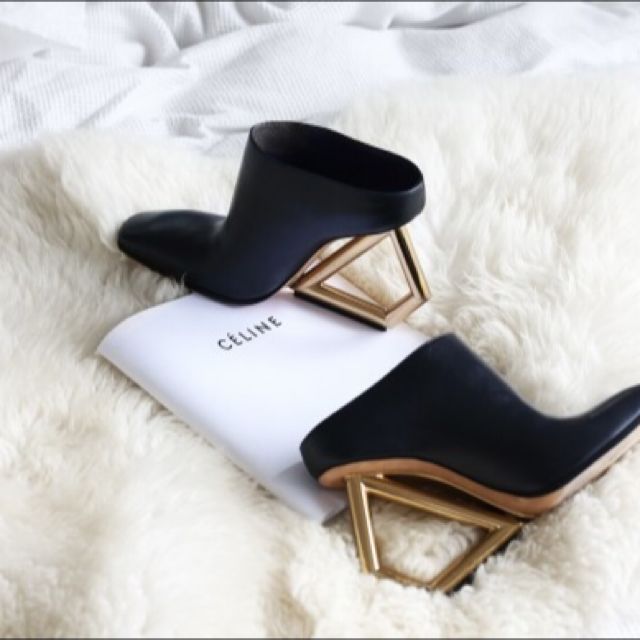 Celine Triangle Mule Heels