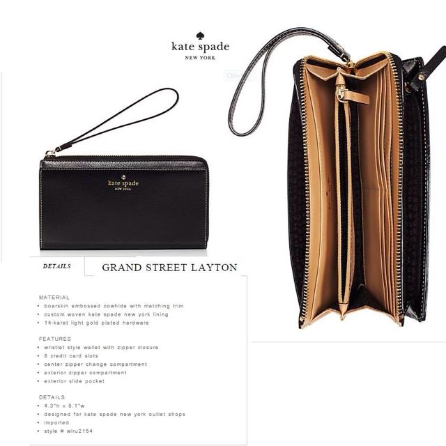 Kate Spade Grand Street Layton Wallet Black Women s Fashion
