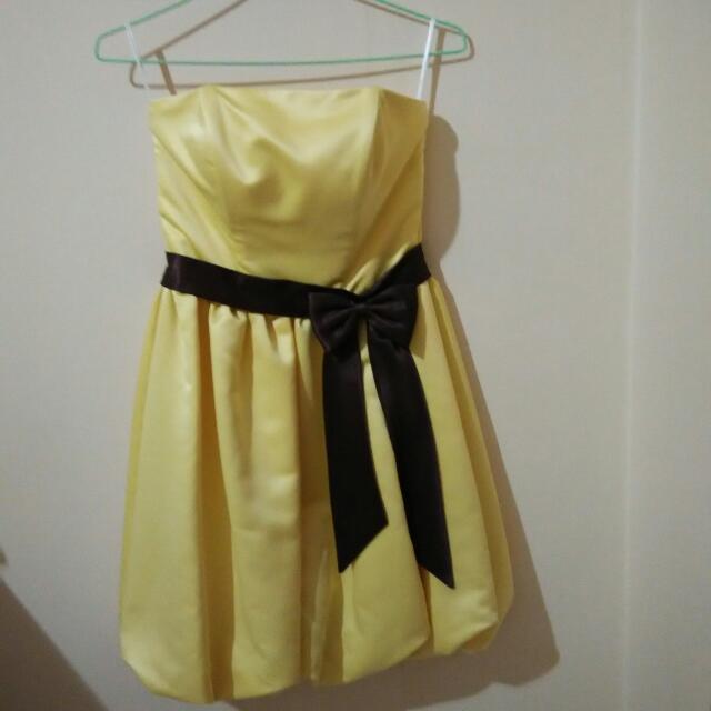 Yellow Prom Dress With Ribbon Sash Attached From Love Potion