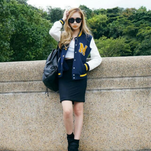 Topshop Jersey Varsity Bomber Baseball Jacket Women s Fashion Coats Jackets and Outerwear on Carousell