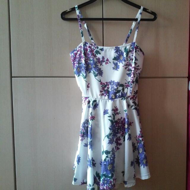 purple and white romper
