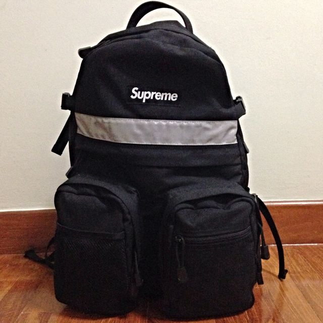 Supreme Used Backpack Reflective Red Box Logo FW14 Authentic