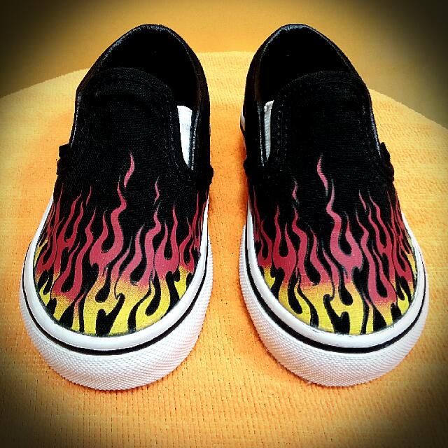 Vans Flames Toddler Shoe. Boys Babies Kids Babies Kids Fashion on Carousell