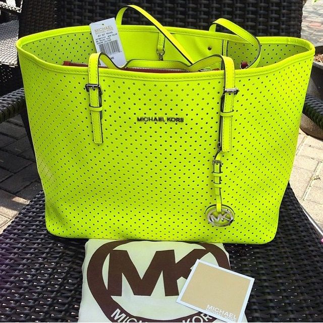 Michael kors neon yellow backpack cheap
