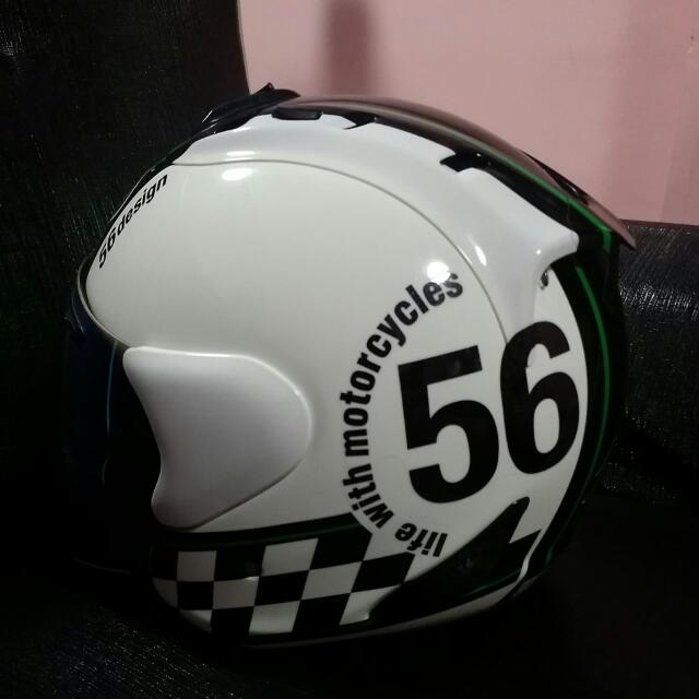 Arai Ram4 56 Design Helmet Green Cars on Carousell
