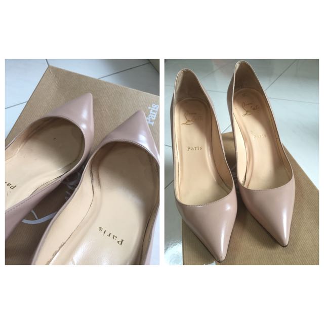 Christian louboutin nude flats outlet