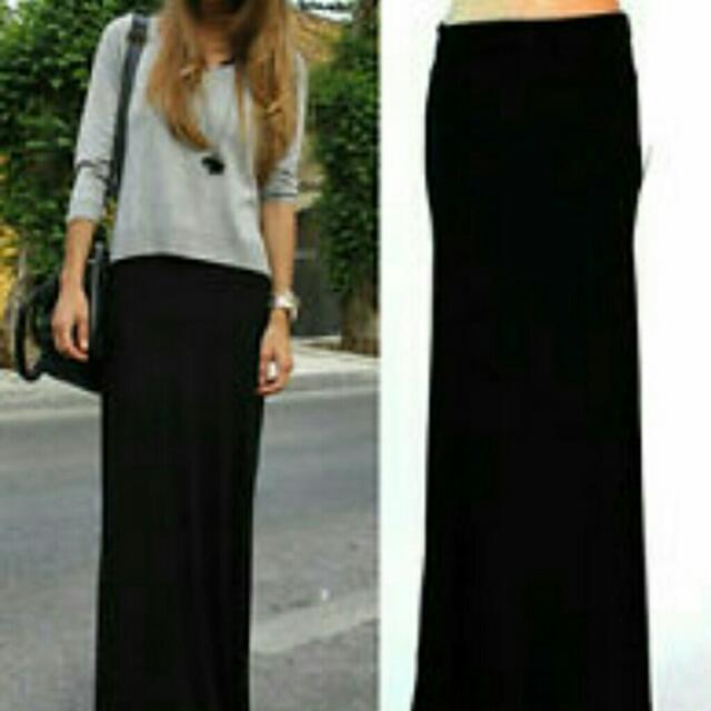 Straight black maxi skirt Clearance
