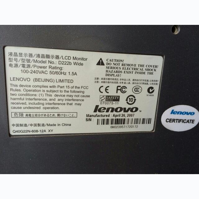 Lenovo Computer Screen, Computers & Tech, Parts & Accessories