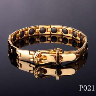 (Special Gold Edition) Anti-radiation Anti-fatigue Fashion Stylish Unisex Negative Ion Health Bracelet