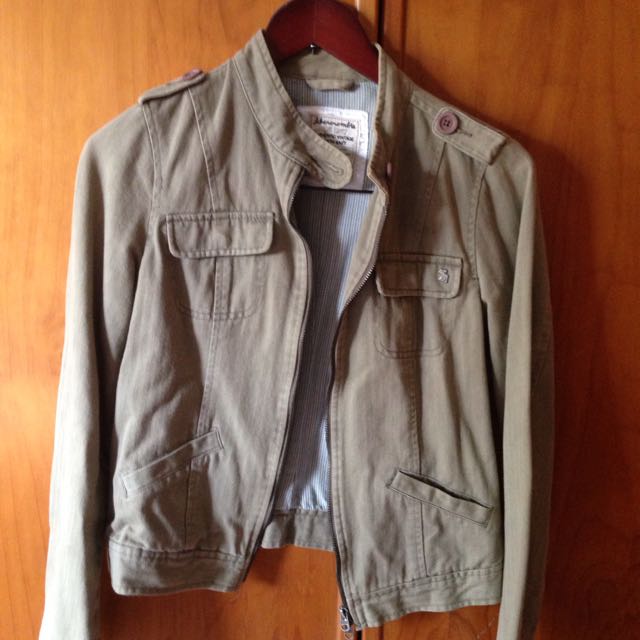 abercrombie and fitch olive green jacket