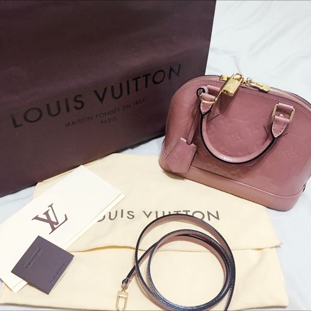 AUTHENTIC LV ALMA BB ROSE VELOURS, Luxury on Carousell