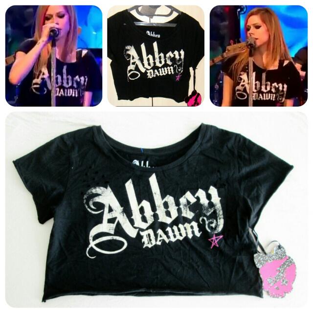 Abbeydawn Distressed Crop Tee Black 