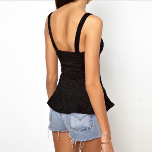 river island lace peplum top