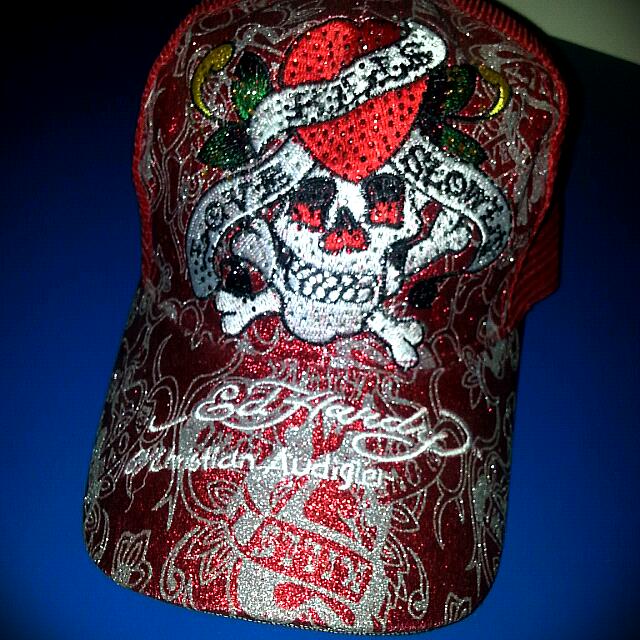 Red Ed Hardy Cap Men S Fashion Watches Accessories Caps Hats On Carousell