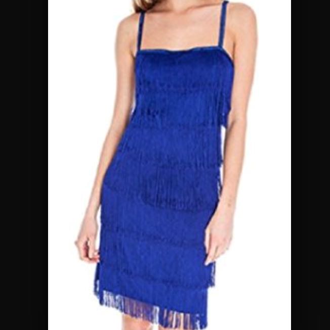royal blue flapper dress