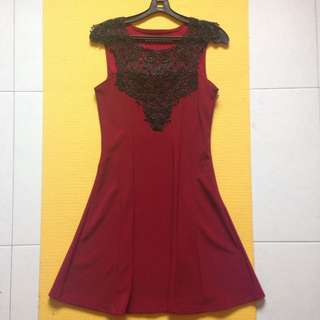 Red Lace Dress (PRICE REDUCED) Original Price :$43