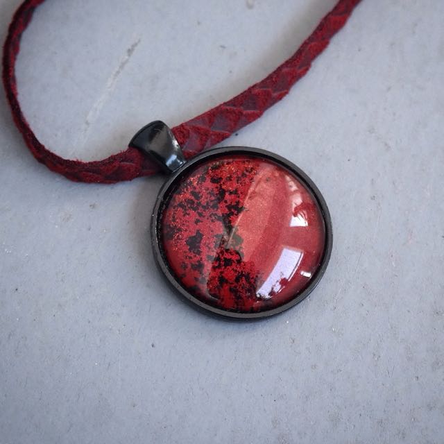 Red 2024 moon necklace