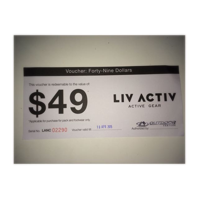 LIV Active Gear Vouchers By Outdoor Venture, Bulletin Board, Looking