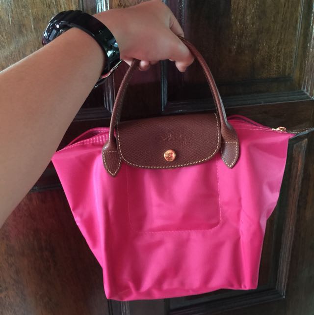 Authentic Longchamp Le Pliage Small Tote Bag Pink