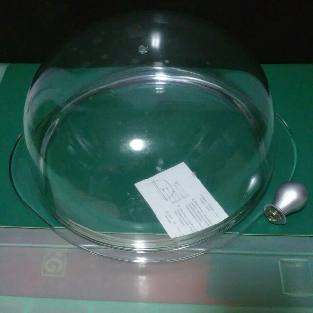 Reduced Caldier Glass Dome Cake Display Bowl With Handle Knob