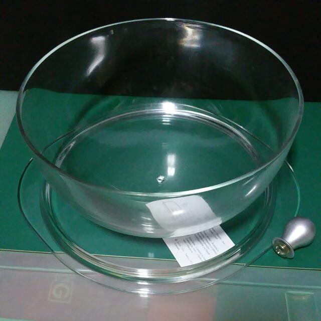 Reduced Caldier Glass Dome Cake Display Bowl With Handle Knob