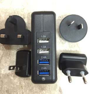 Brand New (max 6.8 A) 4 Ports Traveller Charger