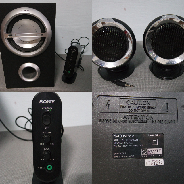 Sony SRS-D211 Speakers, Computers & Tech, Parts & Accessories 
