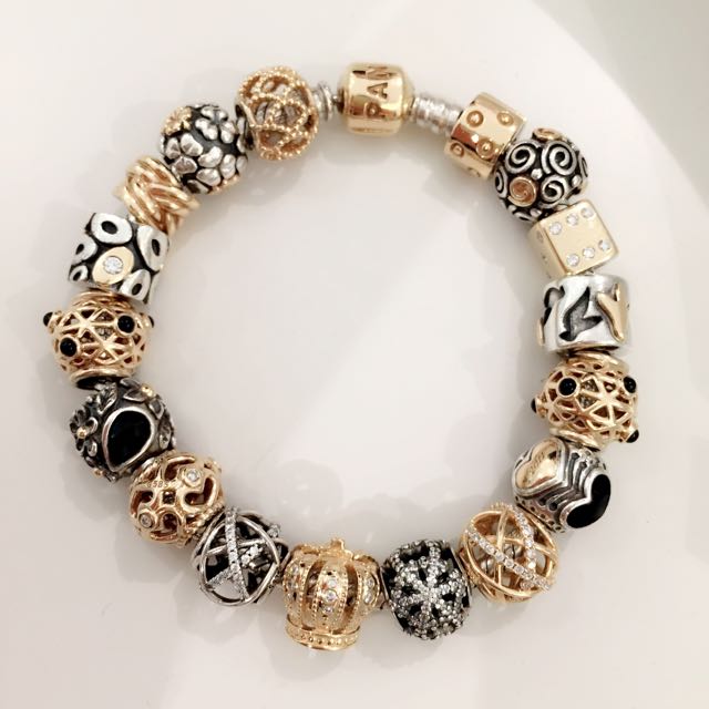 Gold and hotsell silver pandora bracelet