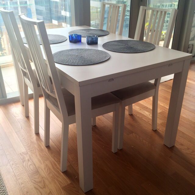 IKEA Table + 4 Chairs, Furniture & Home Living, Furniture, Tables