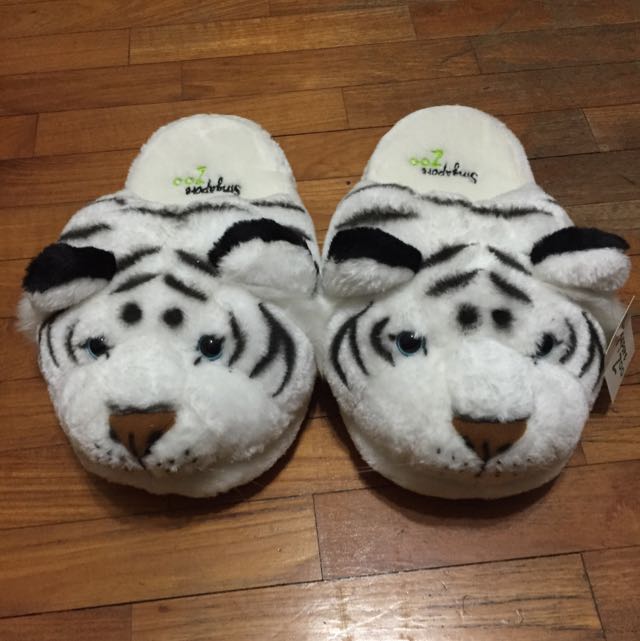 White online tiger slippers