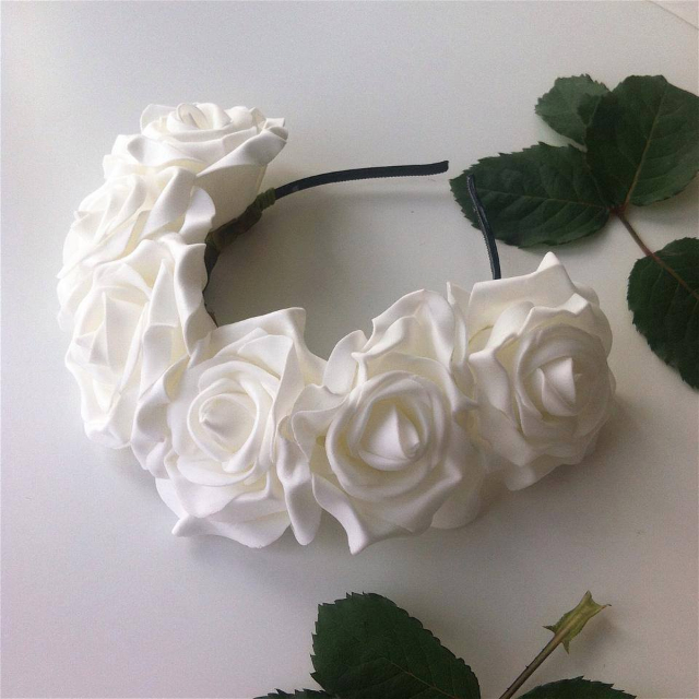 big white flower headband