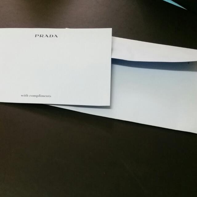 Prada gift card and envelopes, Luxury, Accessories on Carousell
