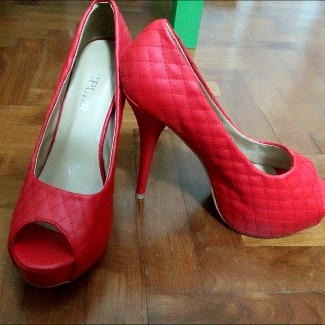 quilted high heels
